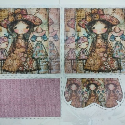 Tecido "Whish" painel Boneca FC1452