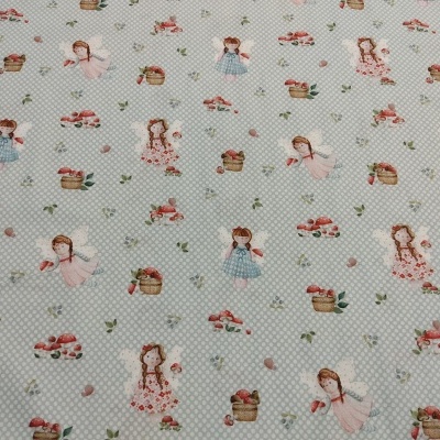 Tecido Catex "Mimomelo" fada do bosque azul E8595