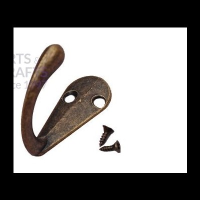 Cabide de parede em metal rústico bronze escuro com parafusos