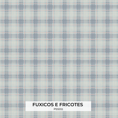 Tecido Fuxicos e Fricotes XADREZ AZUL PASSARINHOS  PSS011