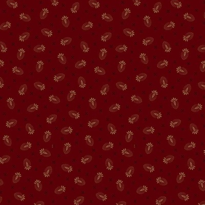 Tecido Marcus BETSY'S NEEDLEWORK by Pam Buda THISTLE FLOWER R171309D-R  RED