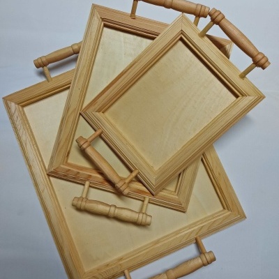 Conjunto 3 tabuleiros pinho  10716