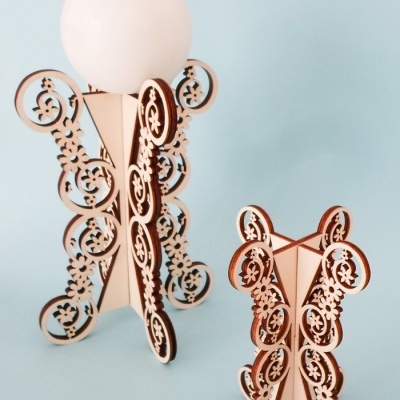 Castiçal madeira Pq. estilo Provençal  13cm 98326.2