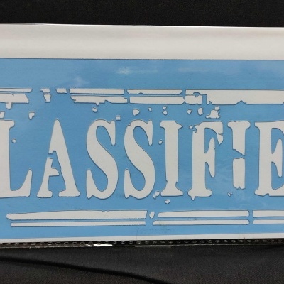 Stencil 9x30cm "CLASSIFIED"  APP