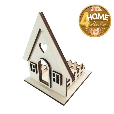 Suporte casa madeira com cerca  15x12x13cm  96230