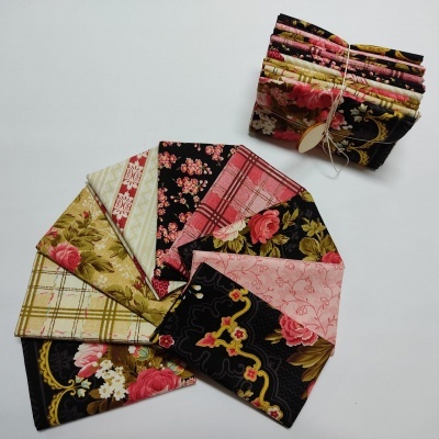 Conj. 9 FAT QUARTER WILMINGTON PRINTS "PATHWAYS" KAYE ENGLAND T1966A