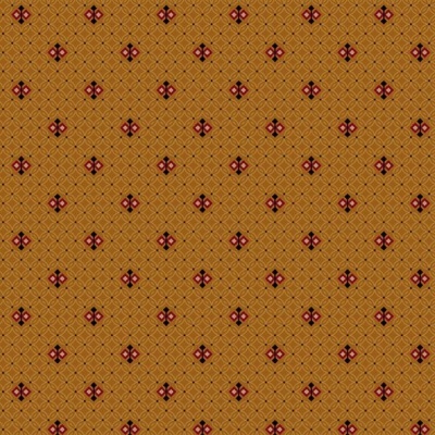 Tecido Marcus Fabrics "STURBRIDGE FLORAL PETITES" MOSAIC TILE R170714D  GOLD