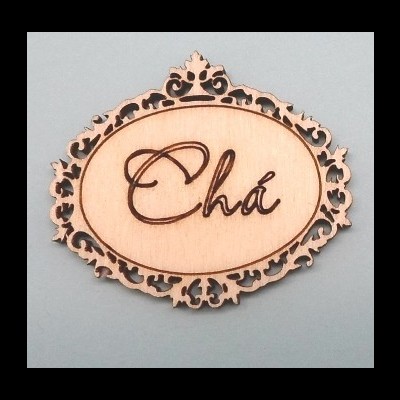 Placa "Chá" oval 4cm 98061