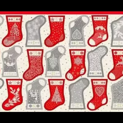 Tecido Makower painel "Scandi Mini Stocking Advent"  2362