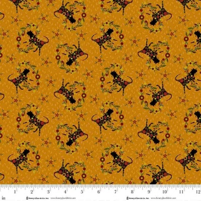 Tecido Henry Glass Pennyberry Farm Kim Diehl 2004-33 Orange