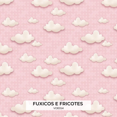 Tecido F&F Voe Alto "nuvens menina"  VOE014