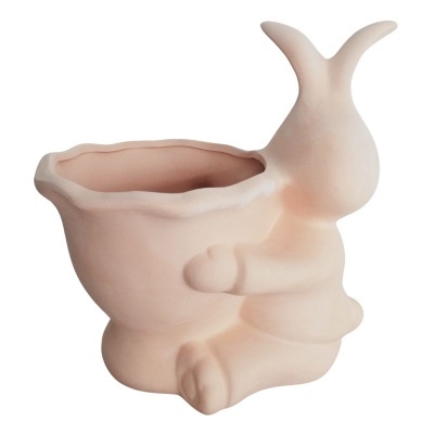 Coelho com vaso lateral     22x23cm  2975