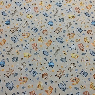 TECIDO INDIGO Gatinhos