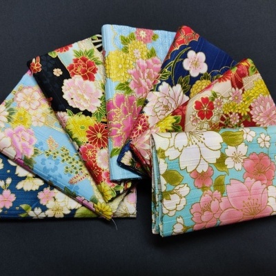 Conjunto de 7 FQ COSMO TEXTIL "SATIN SLUB WITH GOLD" 230224B