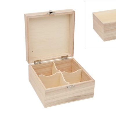 CAIXA CHA 4 DIVISÓRIAS 16X16X9CM Ref. 87024