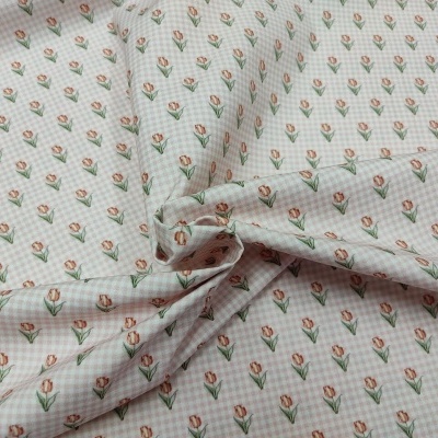 Tecido Denise Sá "Flores" rosa C04