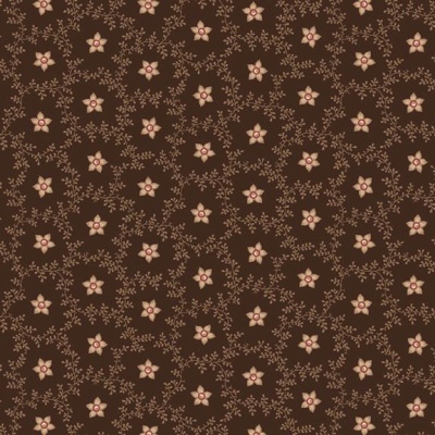 Tecido "EVELYN'S HOPE CHEST" STAR FLOWER R101081D  BROWN