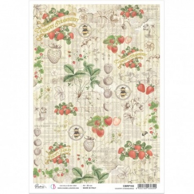 Papel arroz A4 Country strawberries CIAO BELLA CBRP193