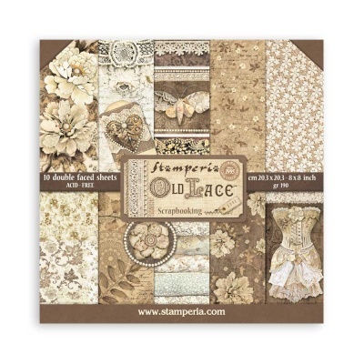 Bloco Scrap. Stamperia "Old Lace" 20,3x20,3 SBBS 116