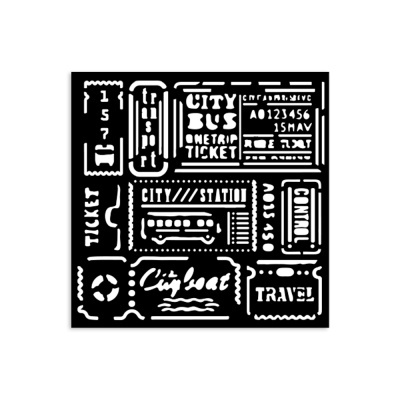 Stencil 12X12cm - Art of Travelling - tickets  KSTDS 06