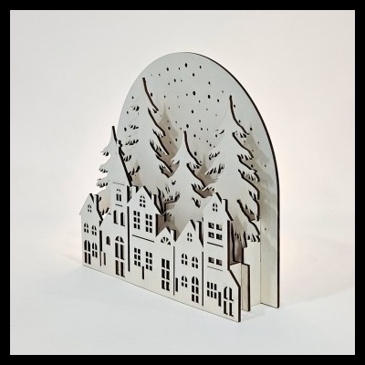 Cenário de Natal 3D 31 x 30 x 11,5 cm  7675