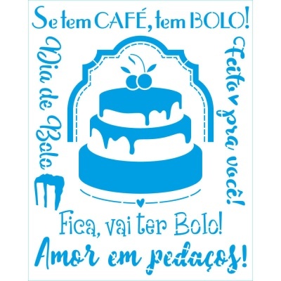 Stencil - Kit Cozinha - Se Tem Café, Tem Bolo ! STR-248
