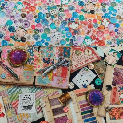 Tecido Michael Miller "Vintage Sewing Stash" by Aimee Stewart 65605