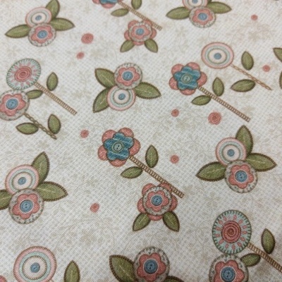 Tecido F&F Mini flores aplicadas "Vila de Amor"  VIL002