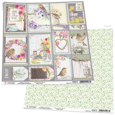 Folha p.scrap.Ciao Bella 12x12" SPARROW HILL CARDS & TAGS CBSS174