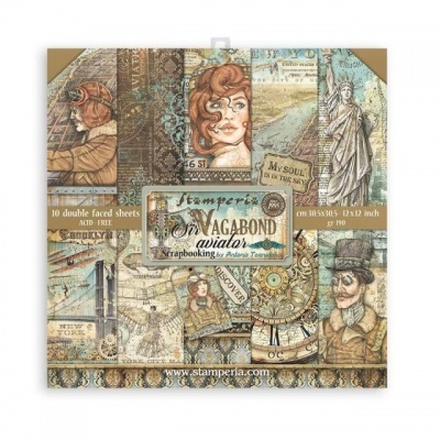 Bloco Scrapbooking 30,5x30,5 (12"x12") - Sir Vagabond Aviator SBBL112