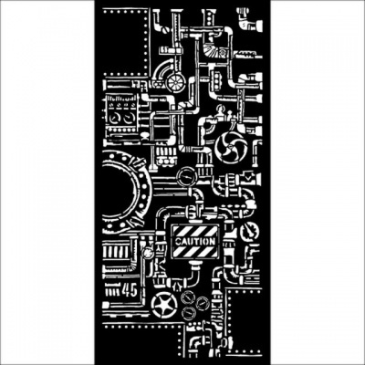 stencil cm 12X25 - Lady Vagabond Lifestyle control room  KSTDL54