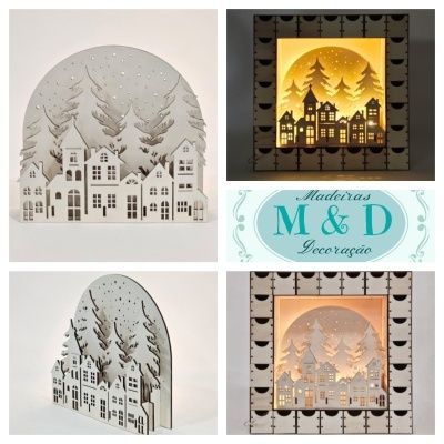 Cenário de Natal 3D 31 x 30 x 11,5 cm  7675