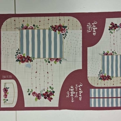 Tecido Painel CrissMazzer "Love" avental filha D15/21