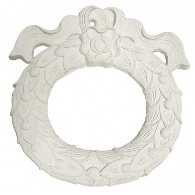 Aplique redondo com laço resina 12x12cm 3094