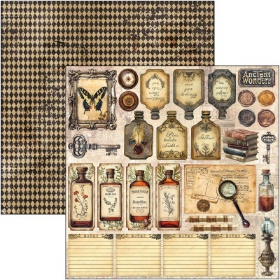 Bloco scrapbooking Ciao Bella 8"x8" (20,5x20,5cm) Cabinet of curiosities CBH085
