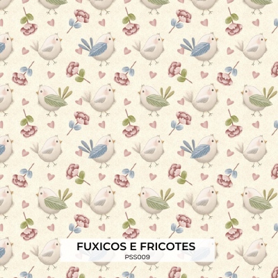 Tecido Fuxicos e Fricotes MEUS PASSARINHOS  PSS009