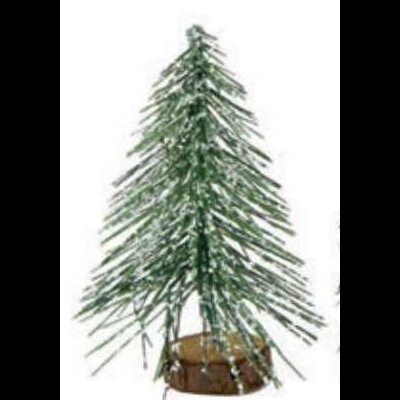 Árvore Natal com neve e base madeira 48833