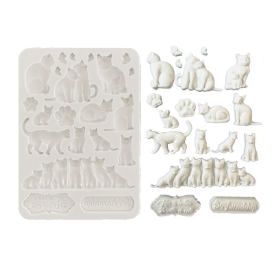 Molde silicone A5 -Orchids and Cats cats   KACMA 523