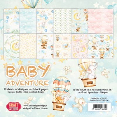 ALBUM SCRAP 12F. 30,50X30,50CM BABY WORLD CPS-BA30