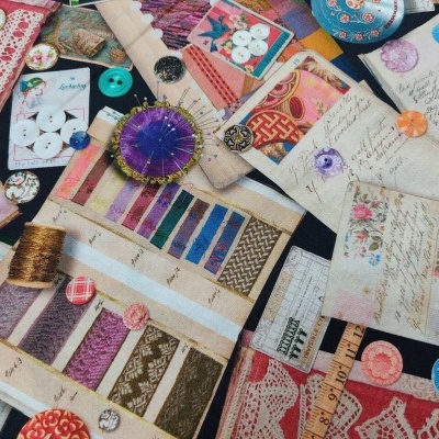 Tecido Michael Miller "Vintage Sewing Stash" by Aimee Stewart 65605