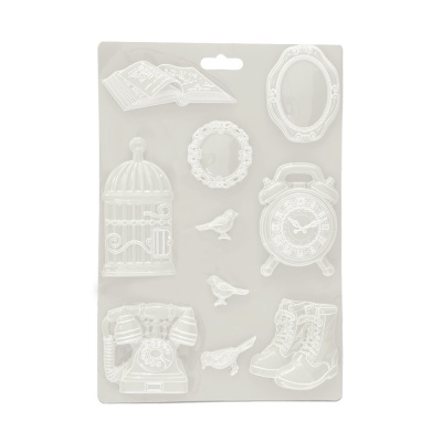 Conjunto silicone com moldes formas vintage em embalagem cinza