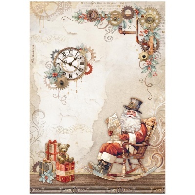 Papel arroz A4 - Gear up for Christmas Santa Claus  DFSA 4938