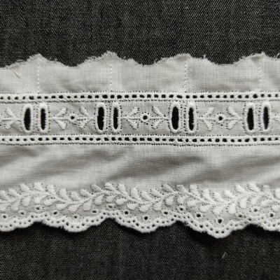 BORDADO INGLÊS BRANCO 6,5CM PF-203 J.G.