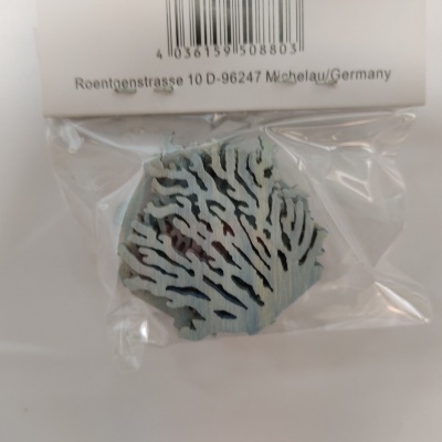 Conj. coral azul madeira pintada 4cm (6un)