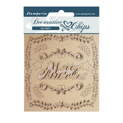 Decorative chips cm 14x14 - Pink Christmas frames - SCB68