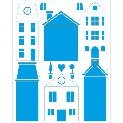 Stencil Retangular – Coleção Casinhas Ref.: STR-280