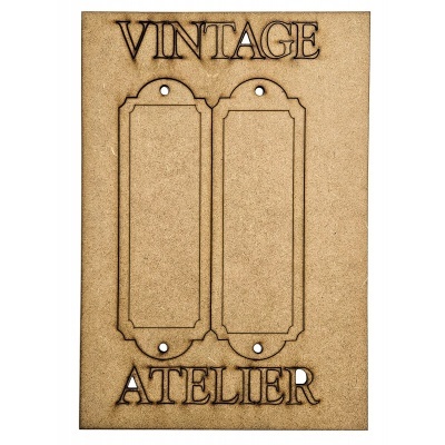 Conjunto 2 placas mdf "Vintage Atelier" 20x6,4cm 640211