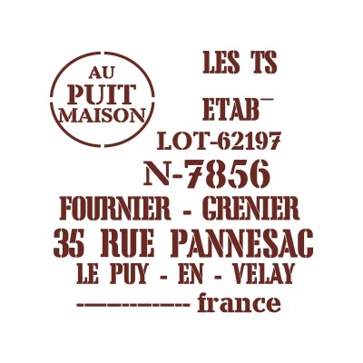 Texto castanho em fundo branco com informações de endereço e números