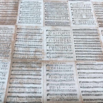 Tecido FreeSpirit Tim Holtz Eclectic Elements Classic Carol - Neutral PWTH161 T1684