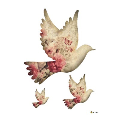 Papel transfer -  "Birds and Roses" Silhueta   20x28cm  13042